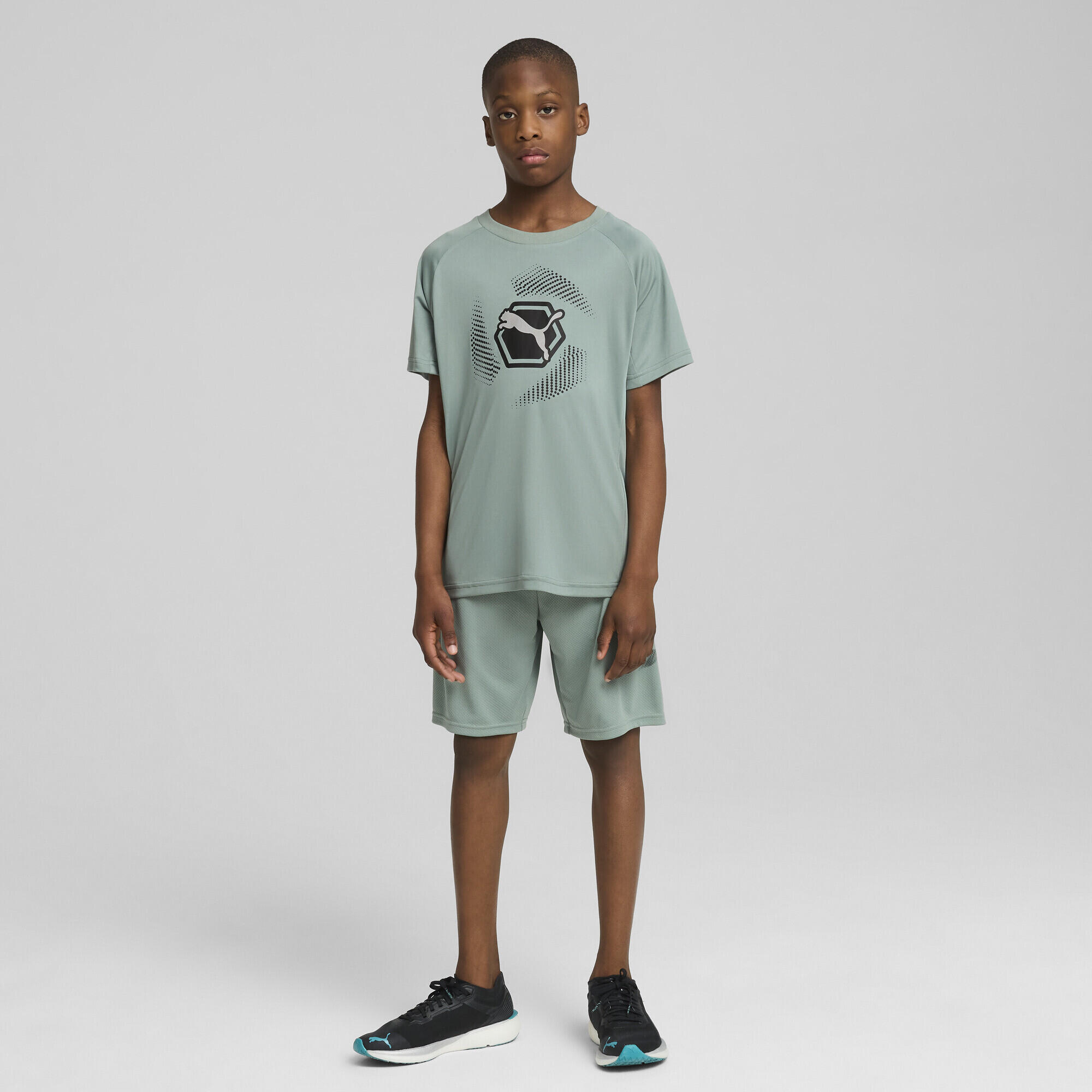 Active Sports Poly T-shirt met print voor jongeren PUMA Green Moon 5/7