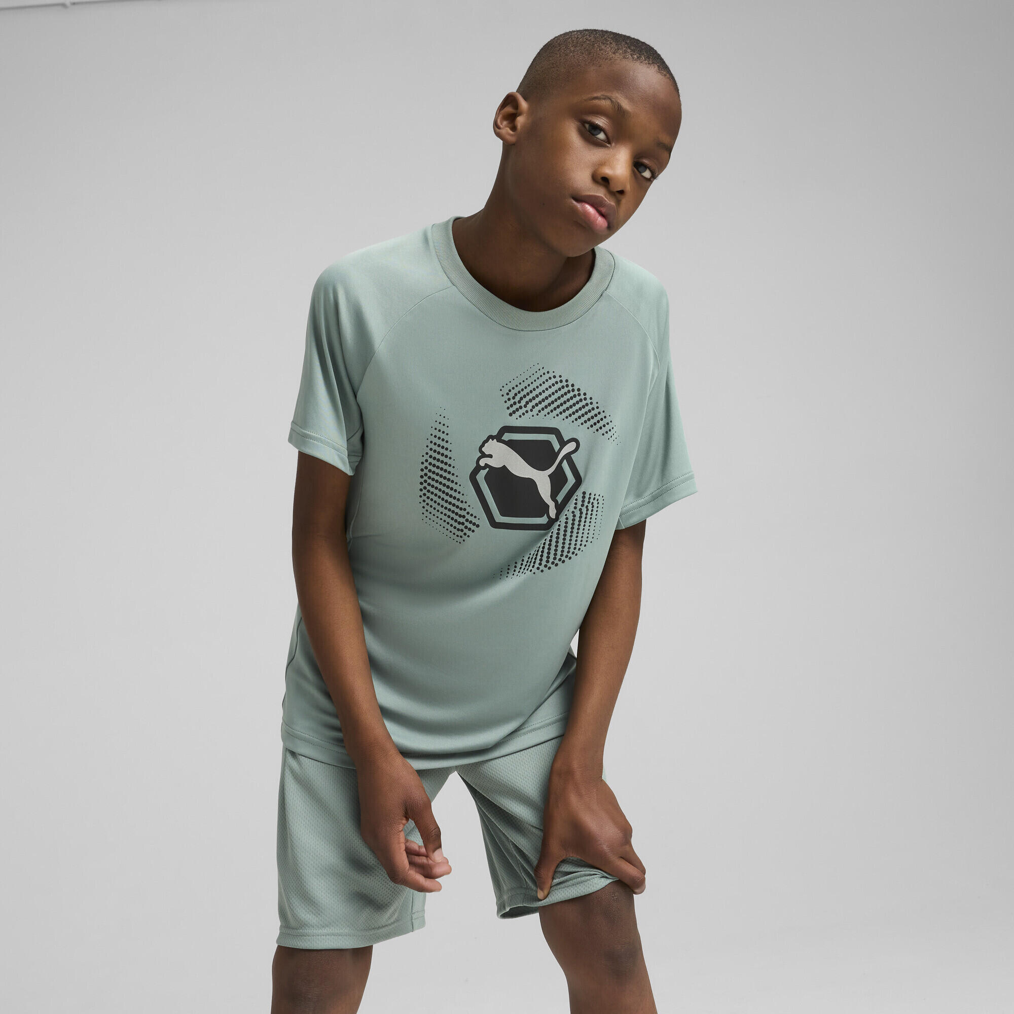 Active Sports Poly T-shirt met print voor jongeren PUMA Green Moon 2/7
