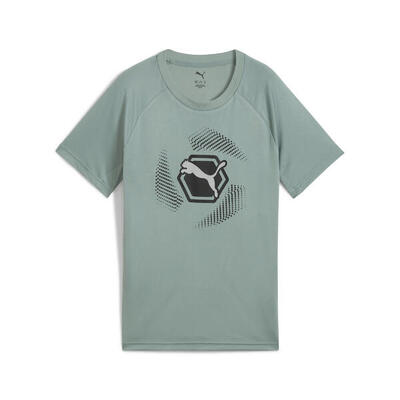 Active sports poly t-shirt met print voor jongeren puma green moon