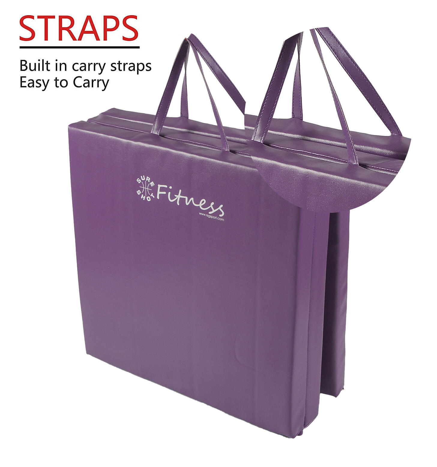 Sure Shot Fitness Tri-Fold 6ft X 2ft Purple 2/4