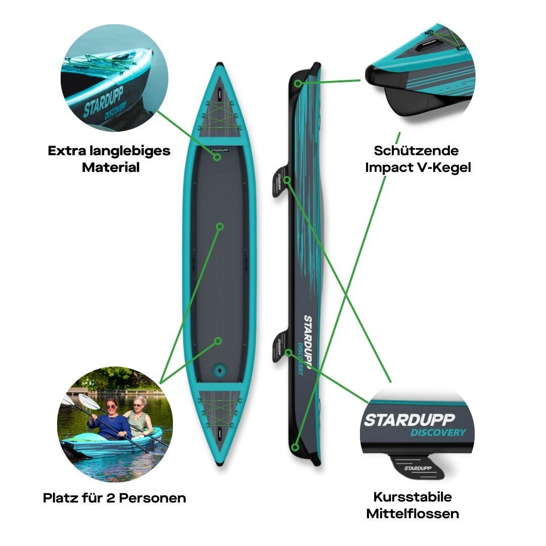 Stardupp Discovery Kayak - Opblaasbare Kajak - 2 Persoons - Volledige Kajak set 7/8