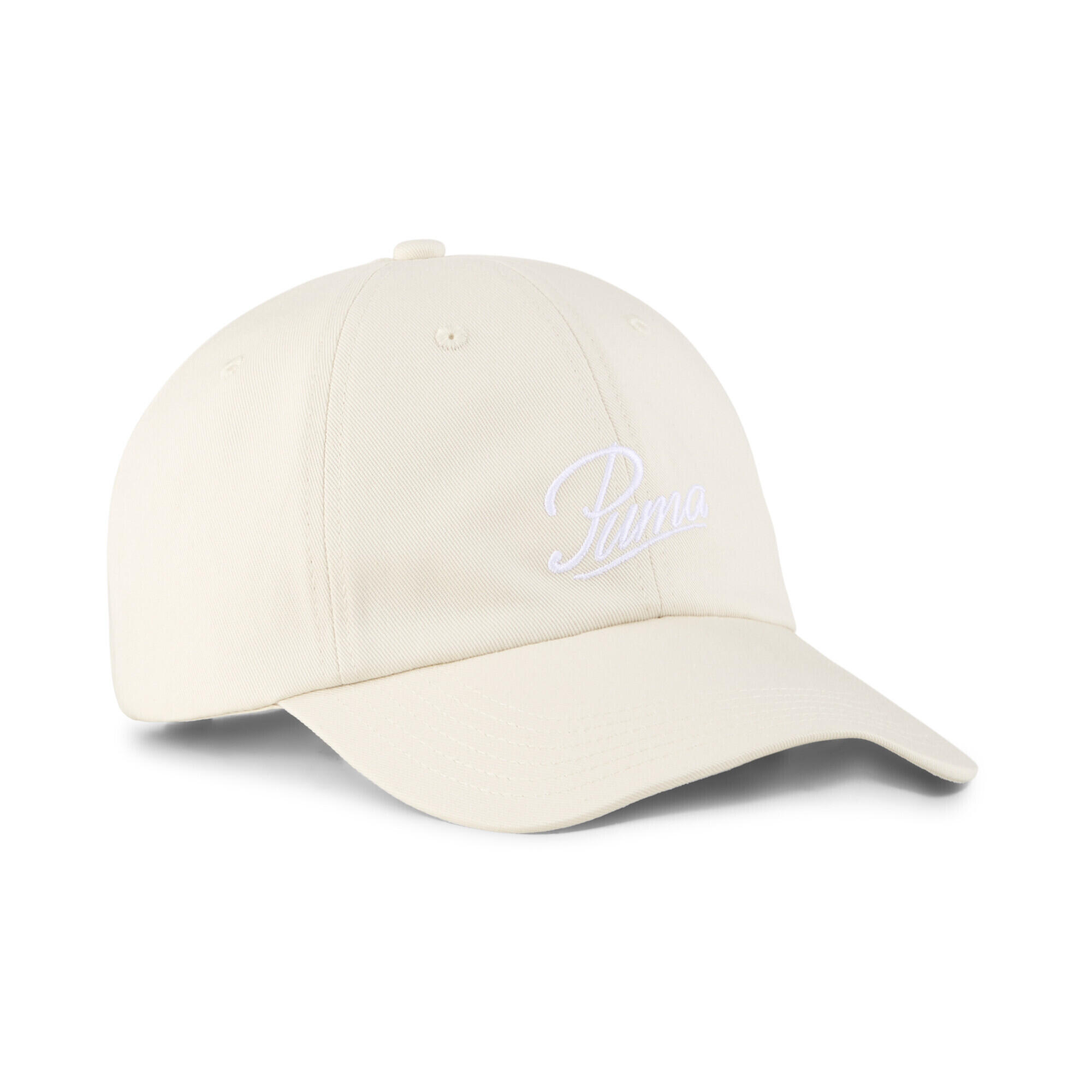 PUMA Gorra ESS Dad con logotipo Script PUMA Alpine Snow White
