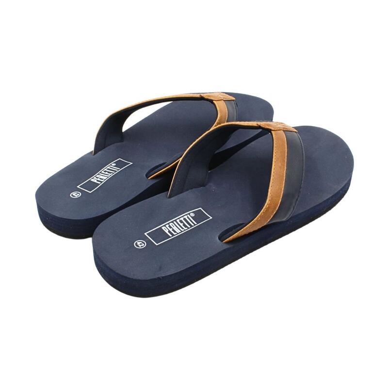 Șlapi flip-flop bărbați, Perletti, talpă bleumarin, 41 EU