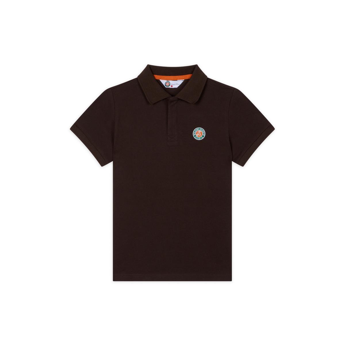 Polo Basique garçon Roland-Garros - Chocolat 1/2