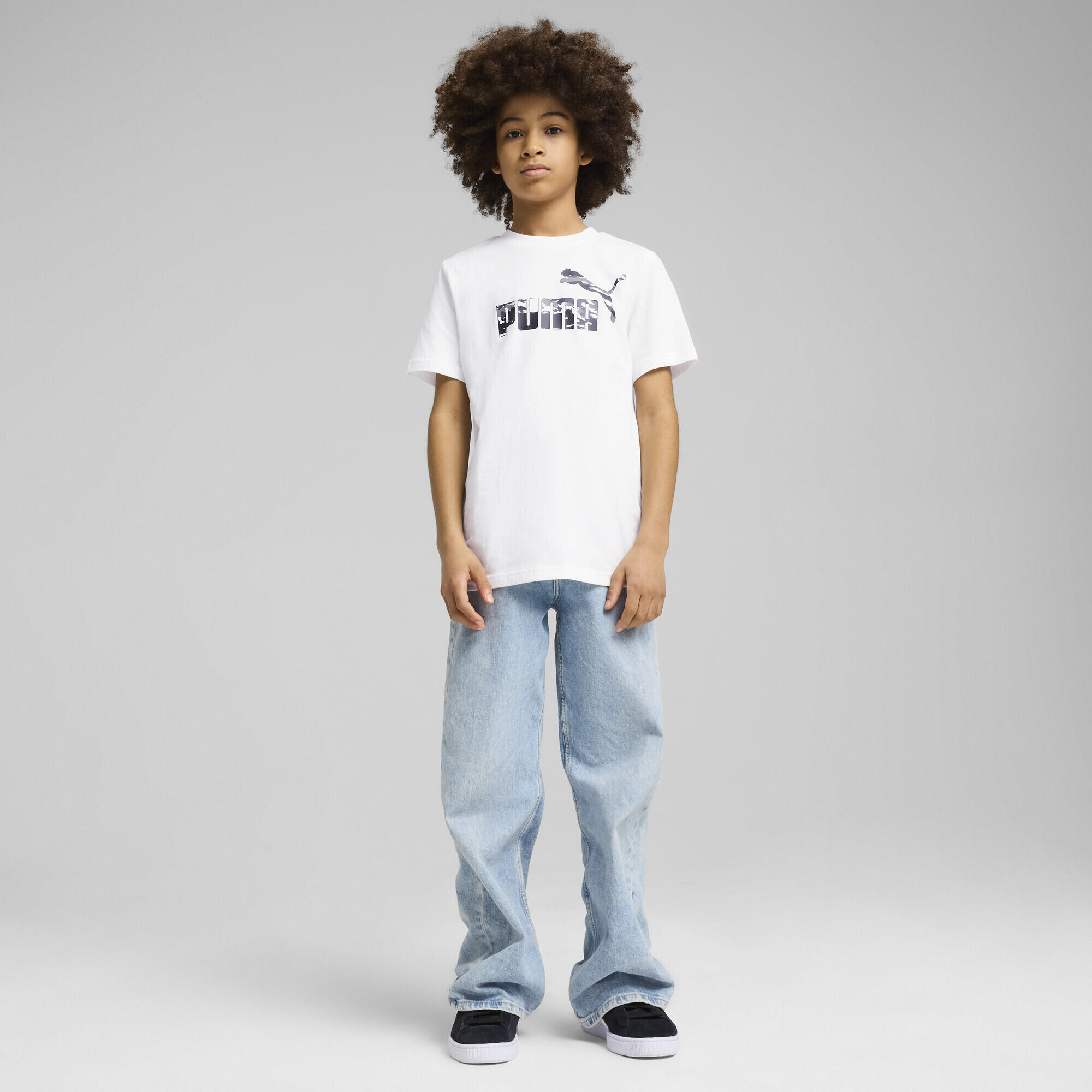 Młodzieżowa koszulka Essentials Camo PUMA White 5/7