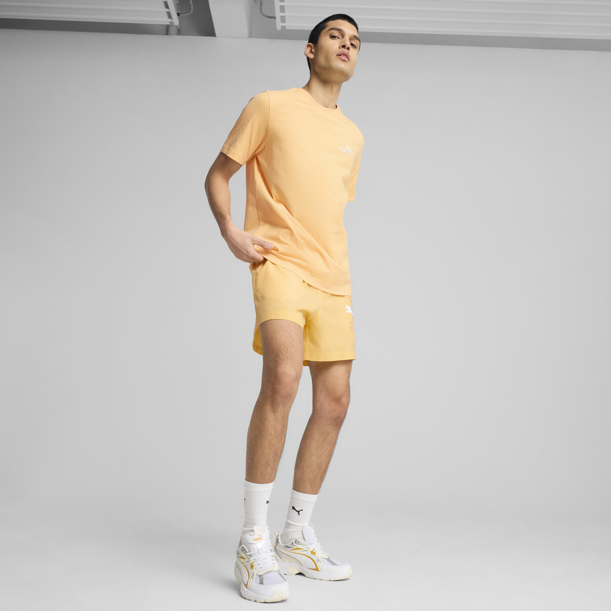 T-shirt Essentials con logo piccolo N. 1 da uomo PUMA Almost Apricot Orange 4/7