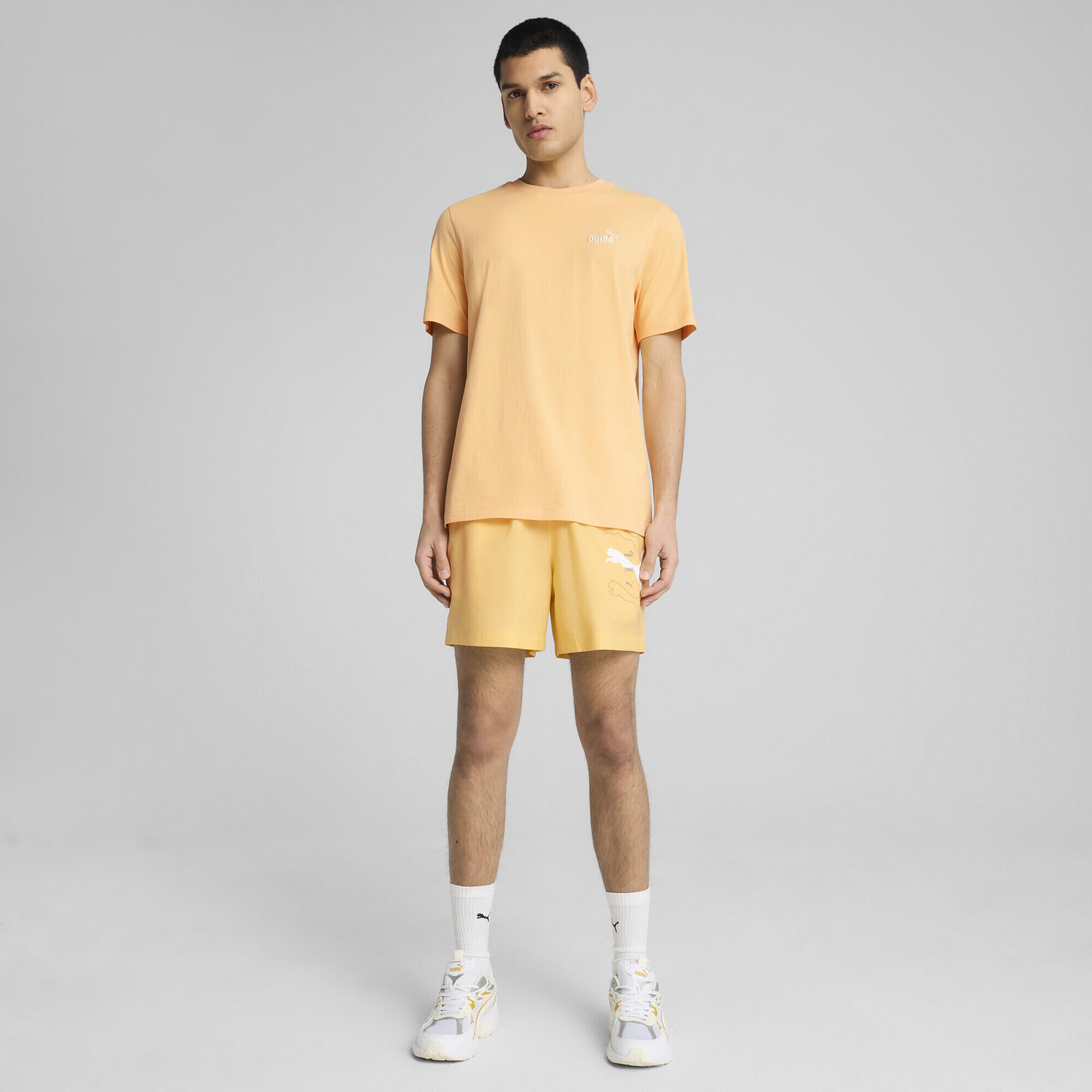 T-shirt Essentials con logo piccolo N. 1 da uomo PUMA Almost Apricot Orange 5/7
