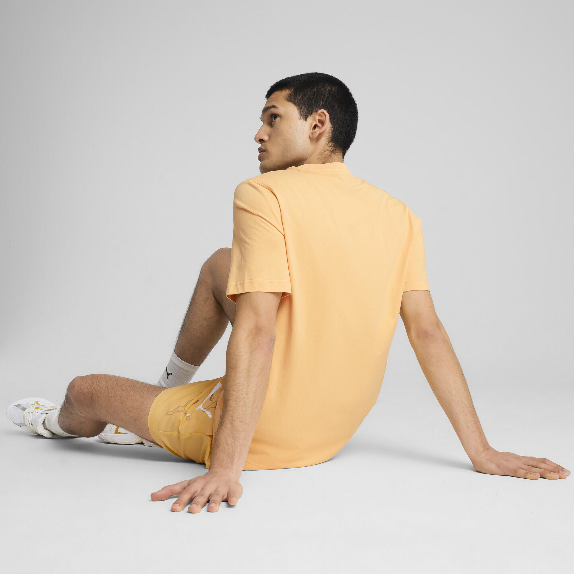 T-shirt Essentials con logo piccolo N. 1 da uomo PUMA Almost Apricot Orange 3/7