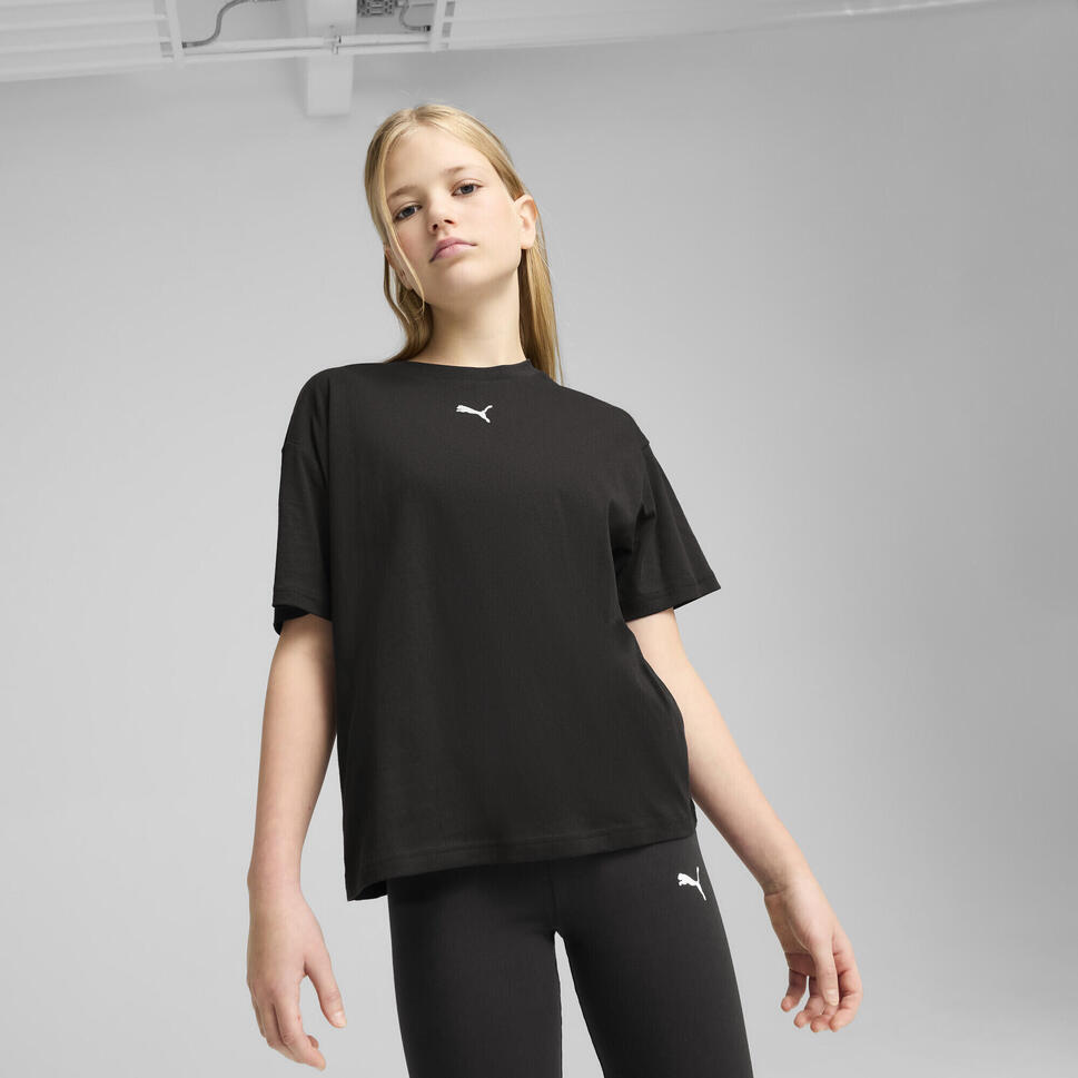 Młodzieżowa koszulka Essentials Boxy PUMA Black