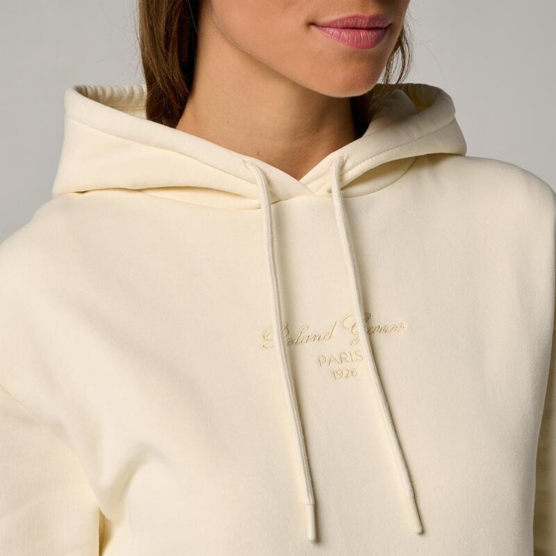 Sweat à capuche Sporty Chic femme Roland-Garros - Ecru