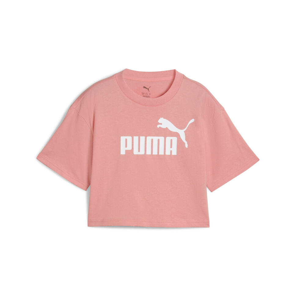 Młodzieżowa koszulka ESS z logo No. 1 o krótkiej długości PUMA Pink Fruit