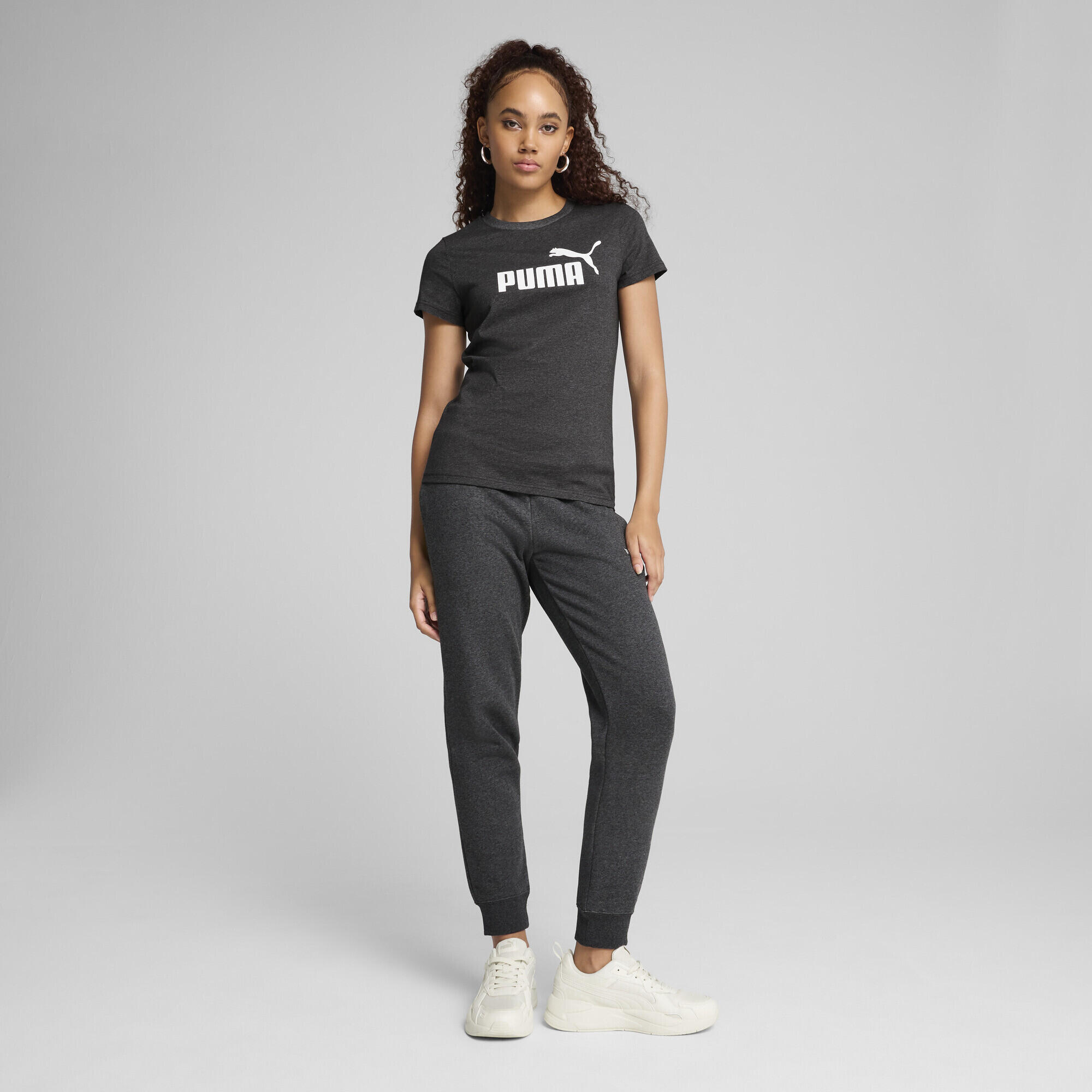 ESS No. 1 Logo T-Shirt Damen PUMA Dark Gray Heather 5/7