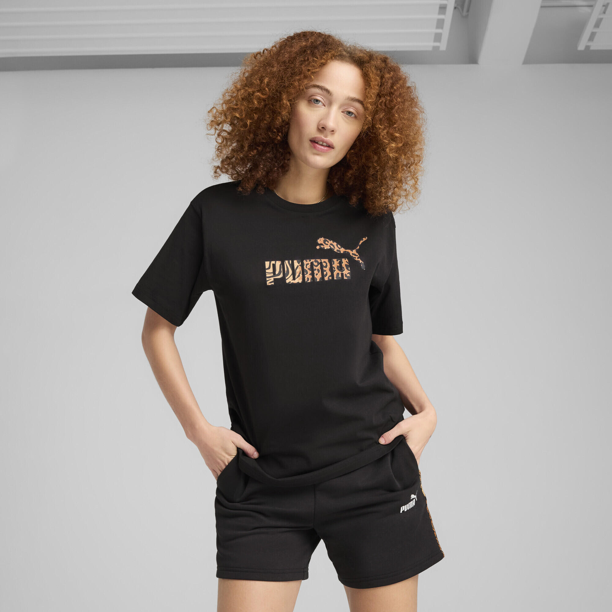T-shirt décontracté à motif animal Essentials Femme PUMA Black 2/7