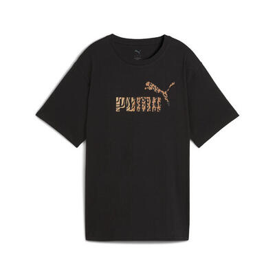 Essentials graphic animal relaxed shirt voor dames puma alpine snow white