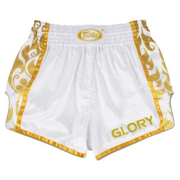 Spodenki Muay Thai Fairtex BSG2 Glory Białe/Złote M