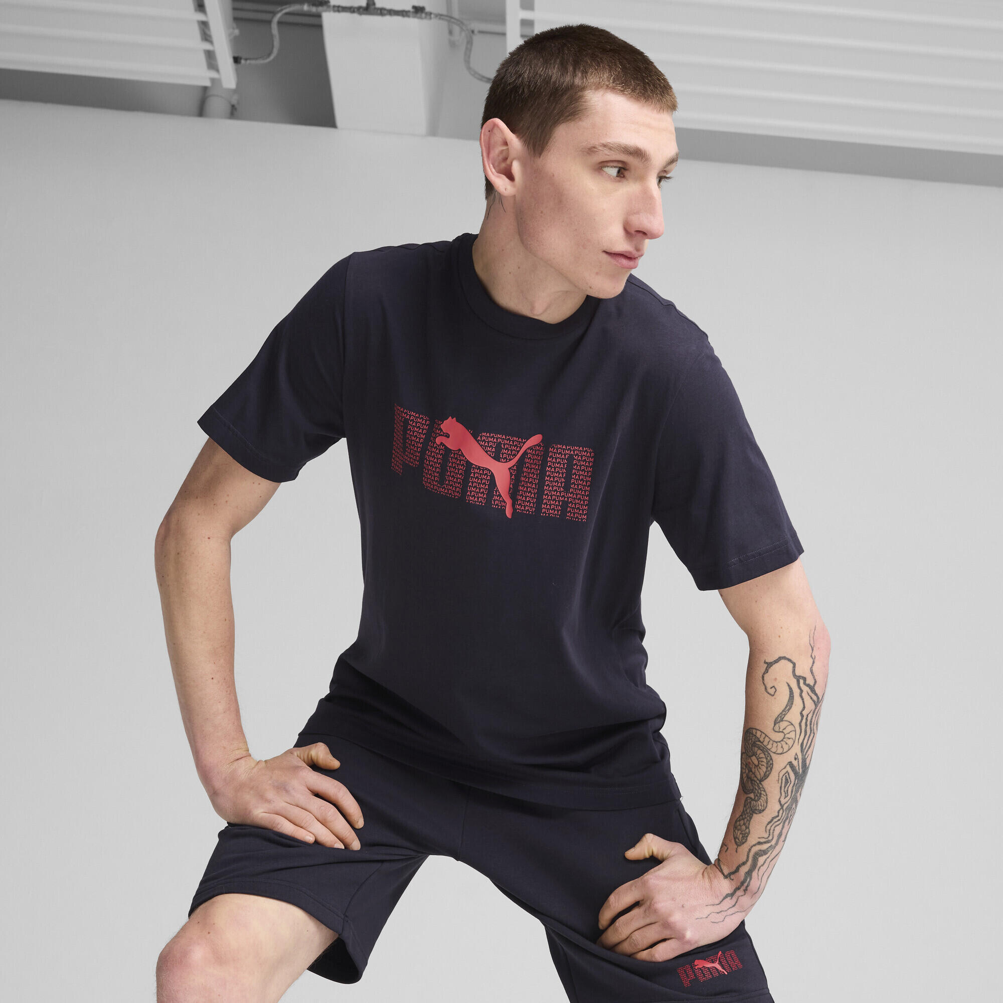 T-shirt Essentials con logo Lab da uomo PUMA New Navy Blue 2/7