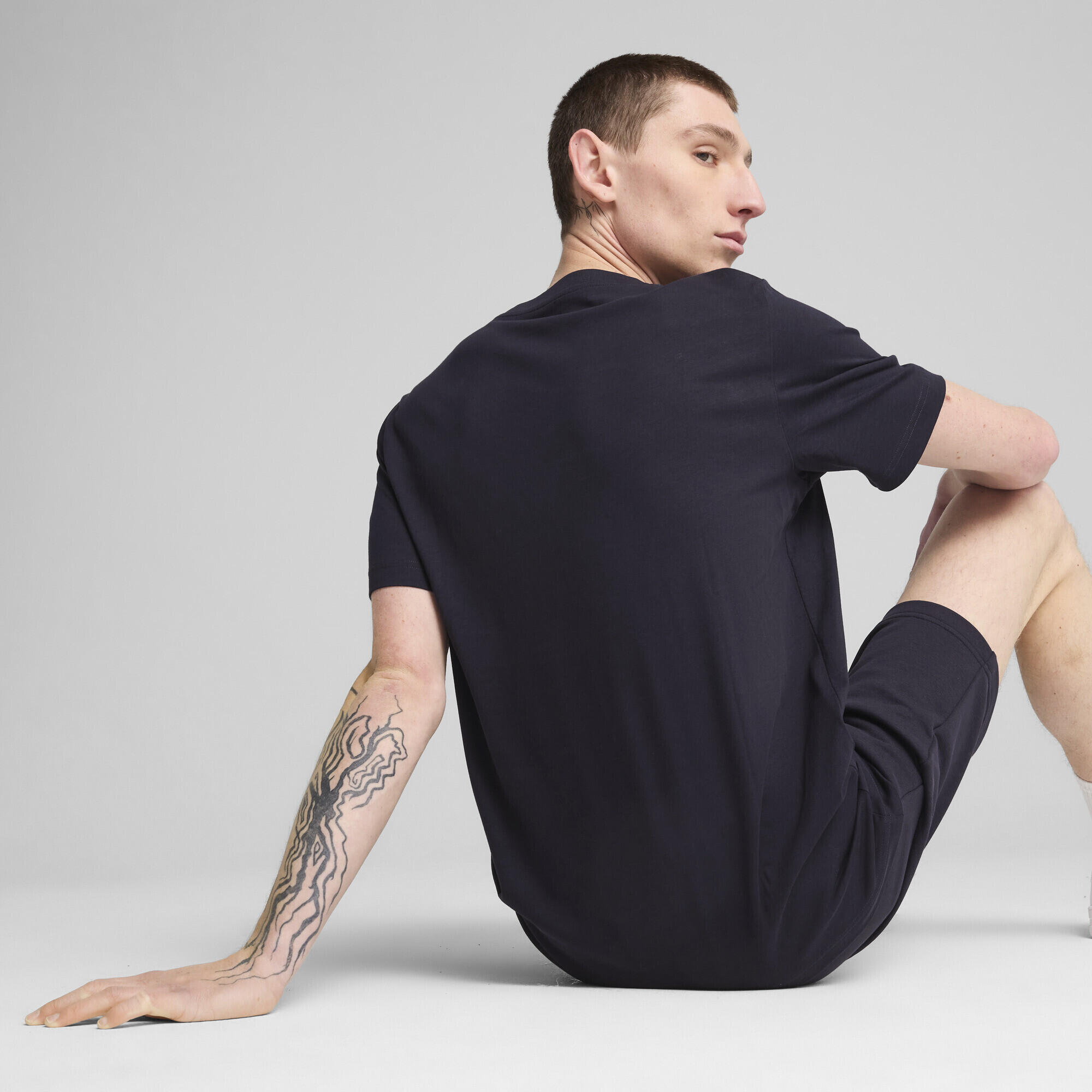 T-shirt Essentials con logo Lab da uomo PUMA New Navy Blue 3/7