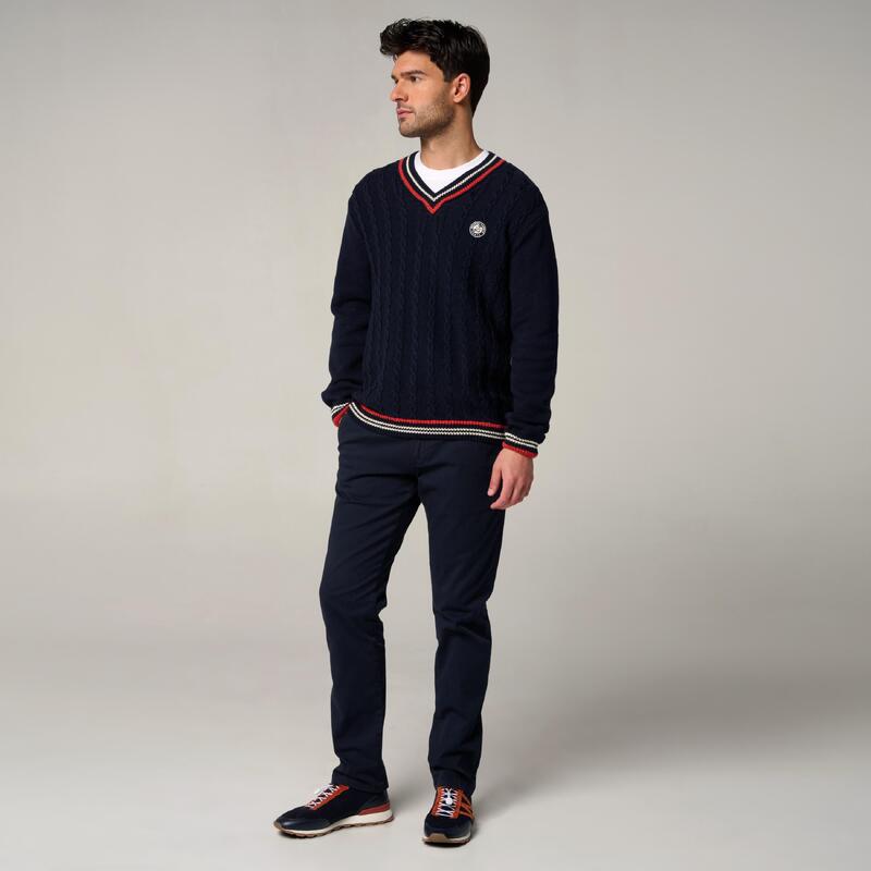 Pull Tressé Heritage Homme Roland-Garros - Marine