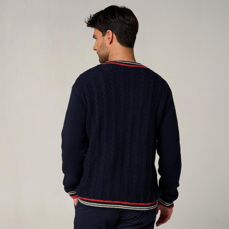 Pull Tressé Heritage Homme Roland-Garros - Marine