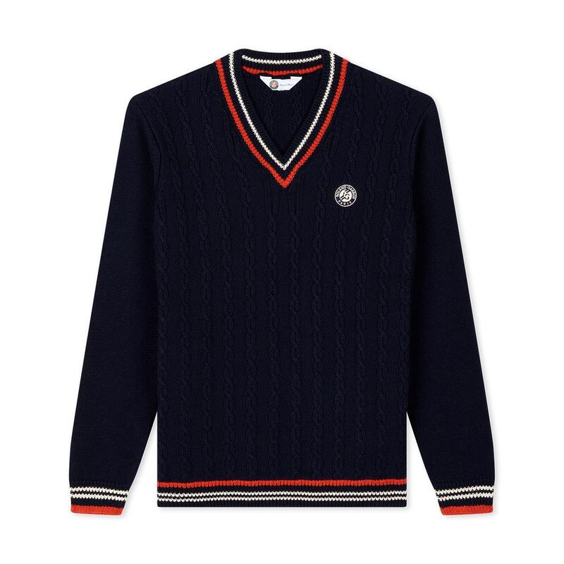 Pull Tressé Heritage Homme Roland-Garros - Marine