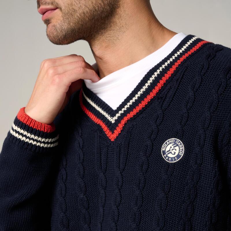 Pull Tressé Heritage Homme Roland-Garros - Marine