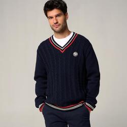 Pull Tressé Heritage Homme Roland-Garros - Marine