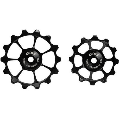 Cema pulegge cambio RVS per Shimano 12v nero.