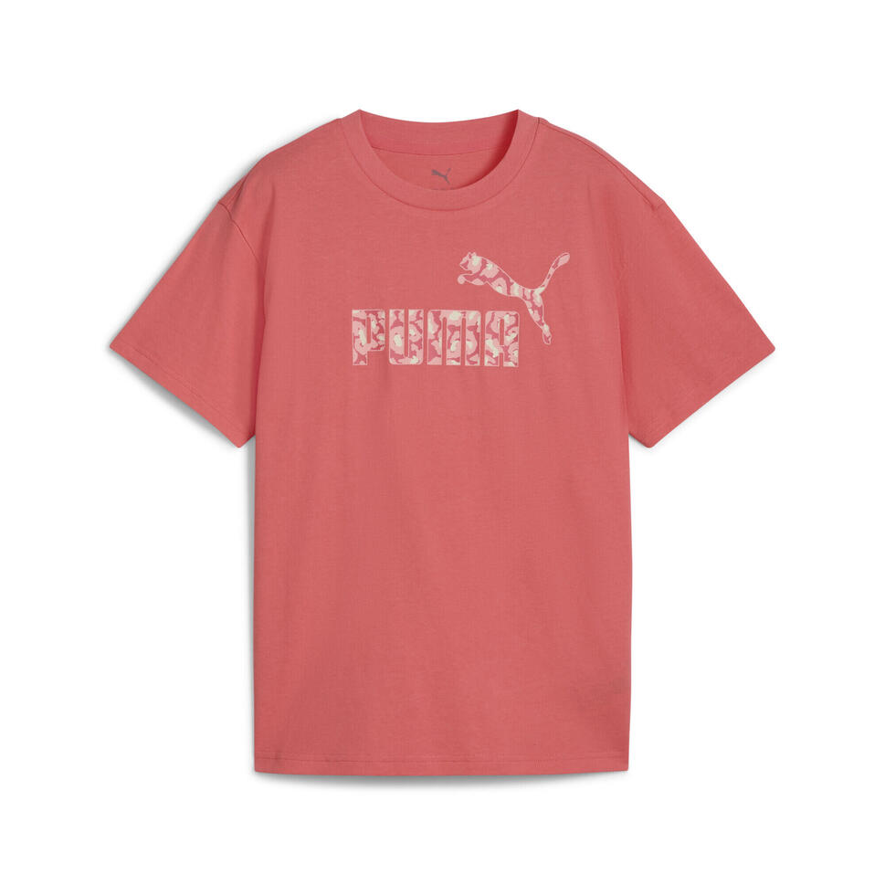 Młodzieżowa koszulka Essentials Animal Logo Infill PUMA Peach Frost Red