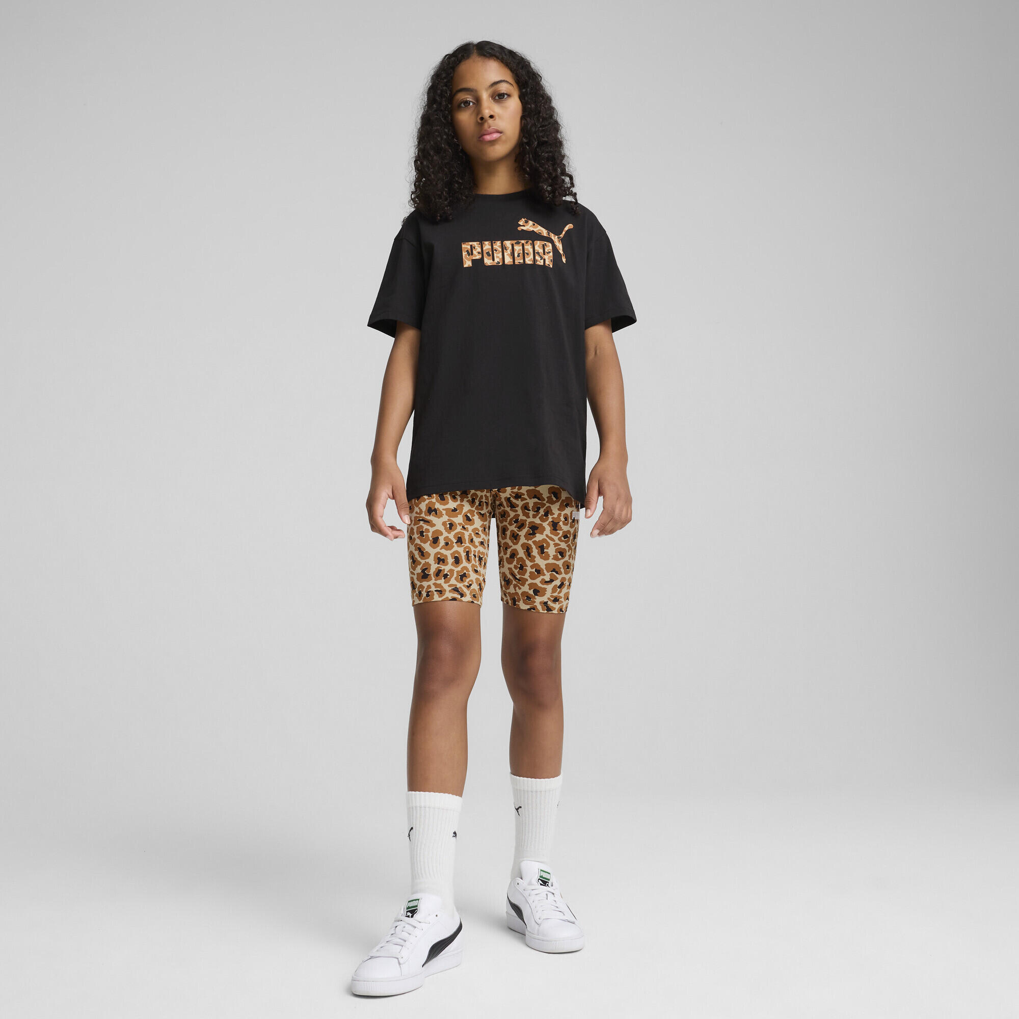 Leggings corti Essentials Animal da ragazza PUMA Light Sand Beige 5/7