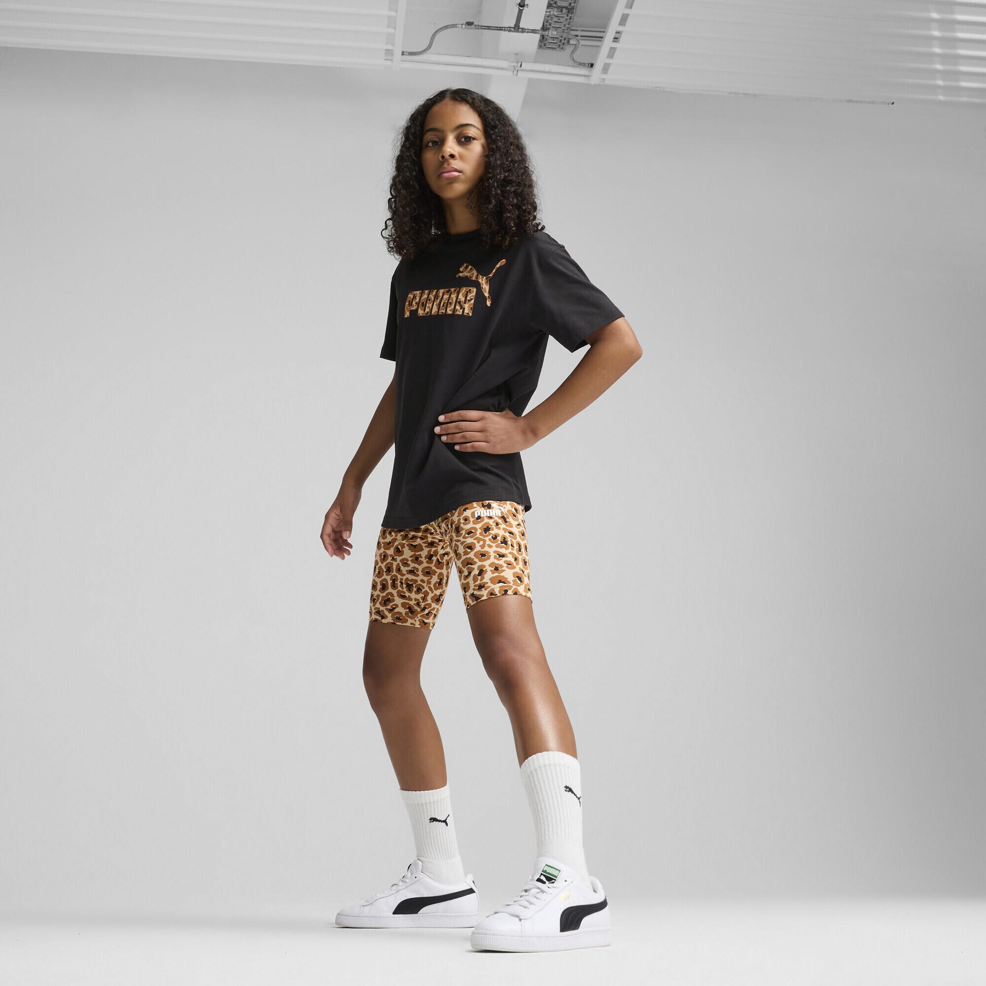 Leggings corti Essentials Animal da ragazza PUMA Light Sand Beige 4/7