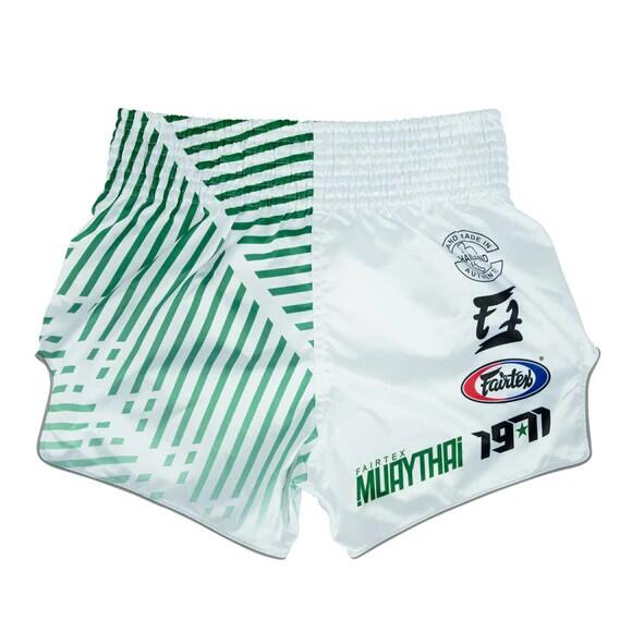 Spodenki Muay Thai Fairtex Racer BS1923 Białe/Zielone S 2/6