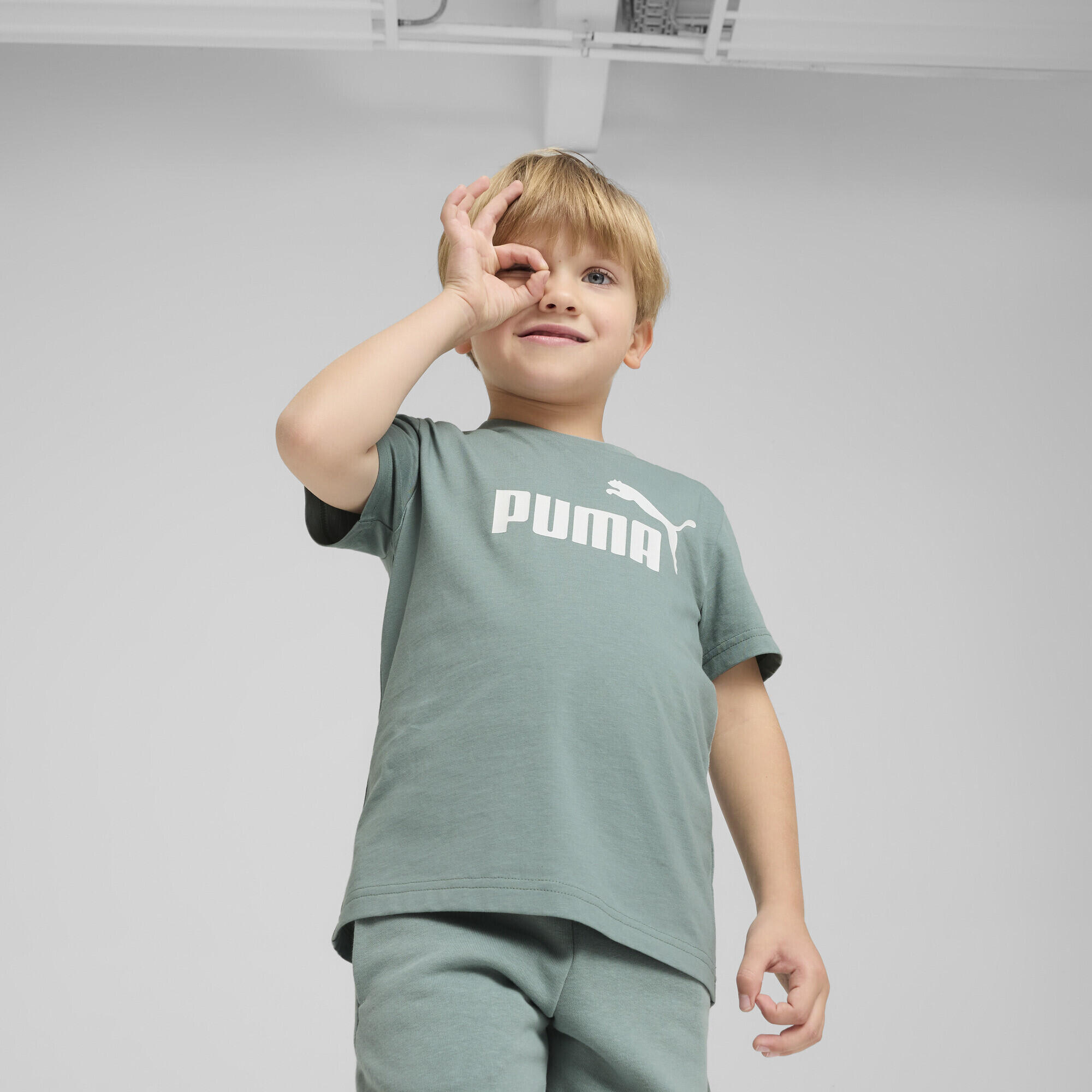 T-shirt con logo ESS N. 1 per bambini PUMA Green Moon 5/7