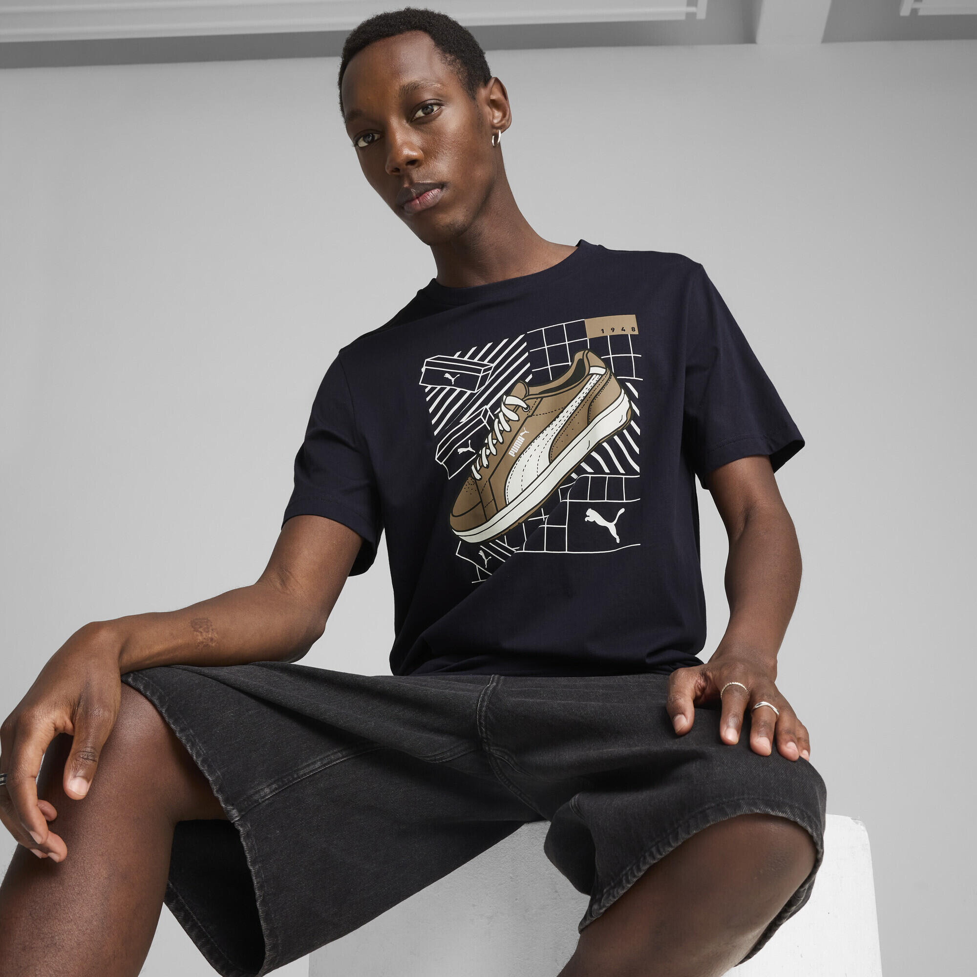 T-shirt fitness homem Graphics Sneaker PUMA New Navy Blue 2/7