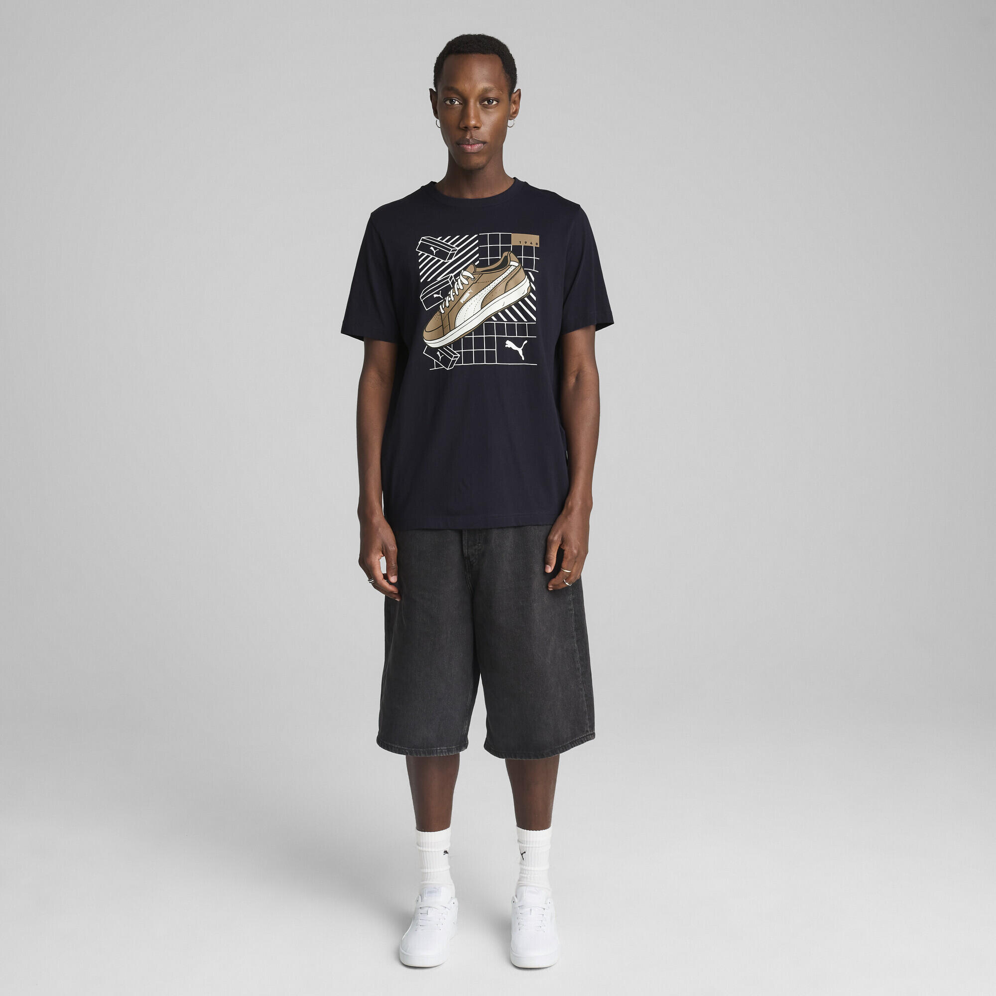 T-shirt fitness homem Graphics Sneaker PUMA New Navy Blue 5/7