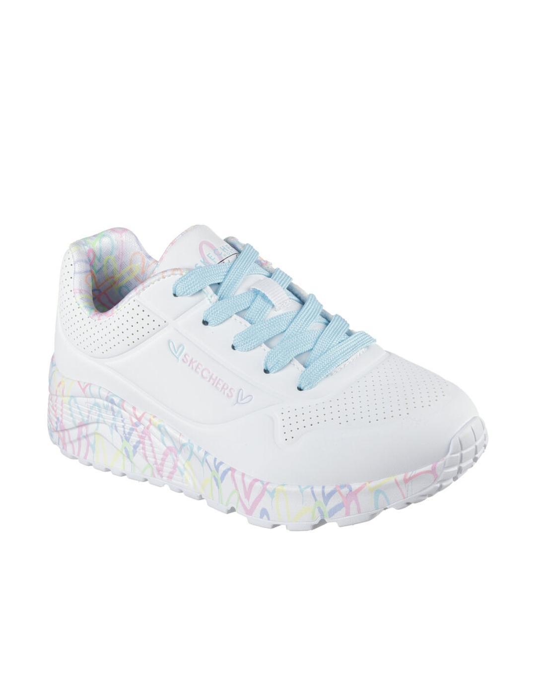Zapatillas para Niña Skechers  uno lite lovelly  Blanco 3/4