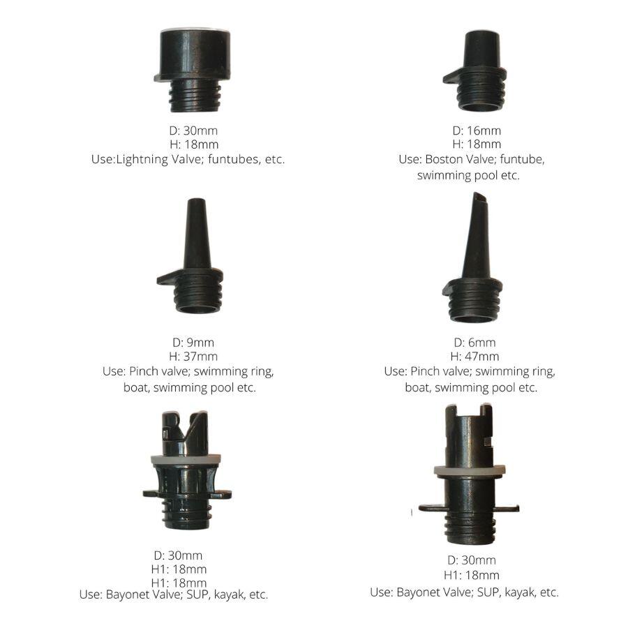 Stardupp Elite Pro Pumpe 22 PSI – Schnell 12V mit Adapterset 5/6