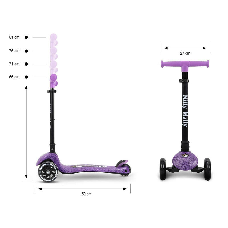 Hulajnoga trójkołowa dla dzieci Milly Mally Sparky koła LED
