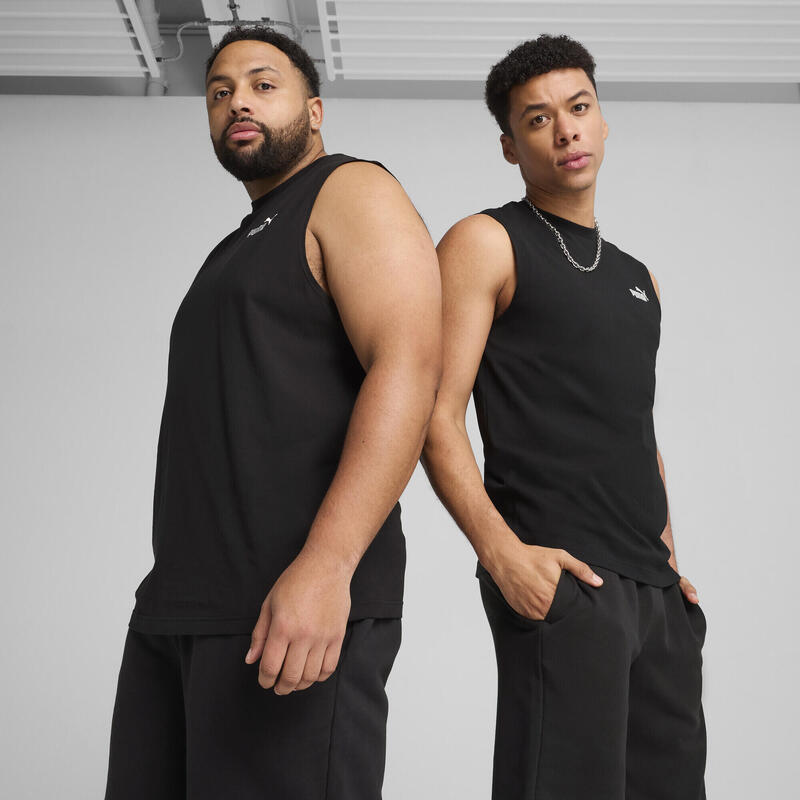 Tricou bărbați fără mâneci, Essentials No. 1 Logo, gri PUMA