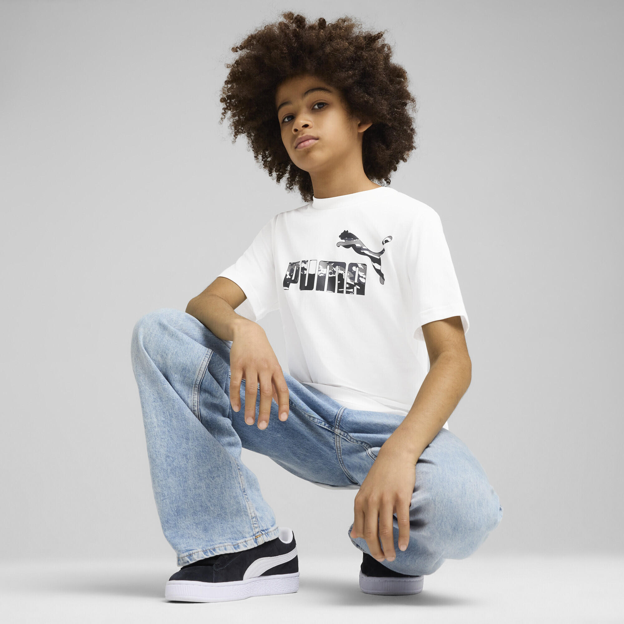 Młodzieżowa koszulka Essentials Camo PUMA White 4/7