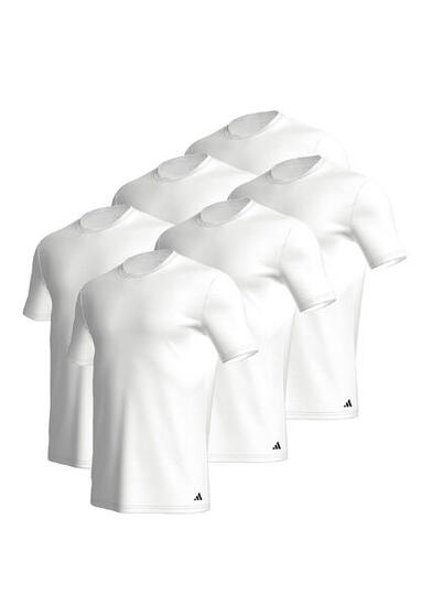 adidas Crew Neck T-Shirt Herren Unterhemd Rund Ausschnitt Baumwolle 6er Pack