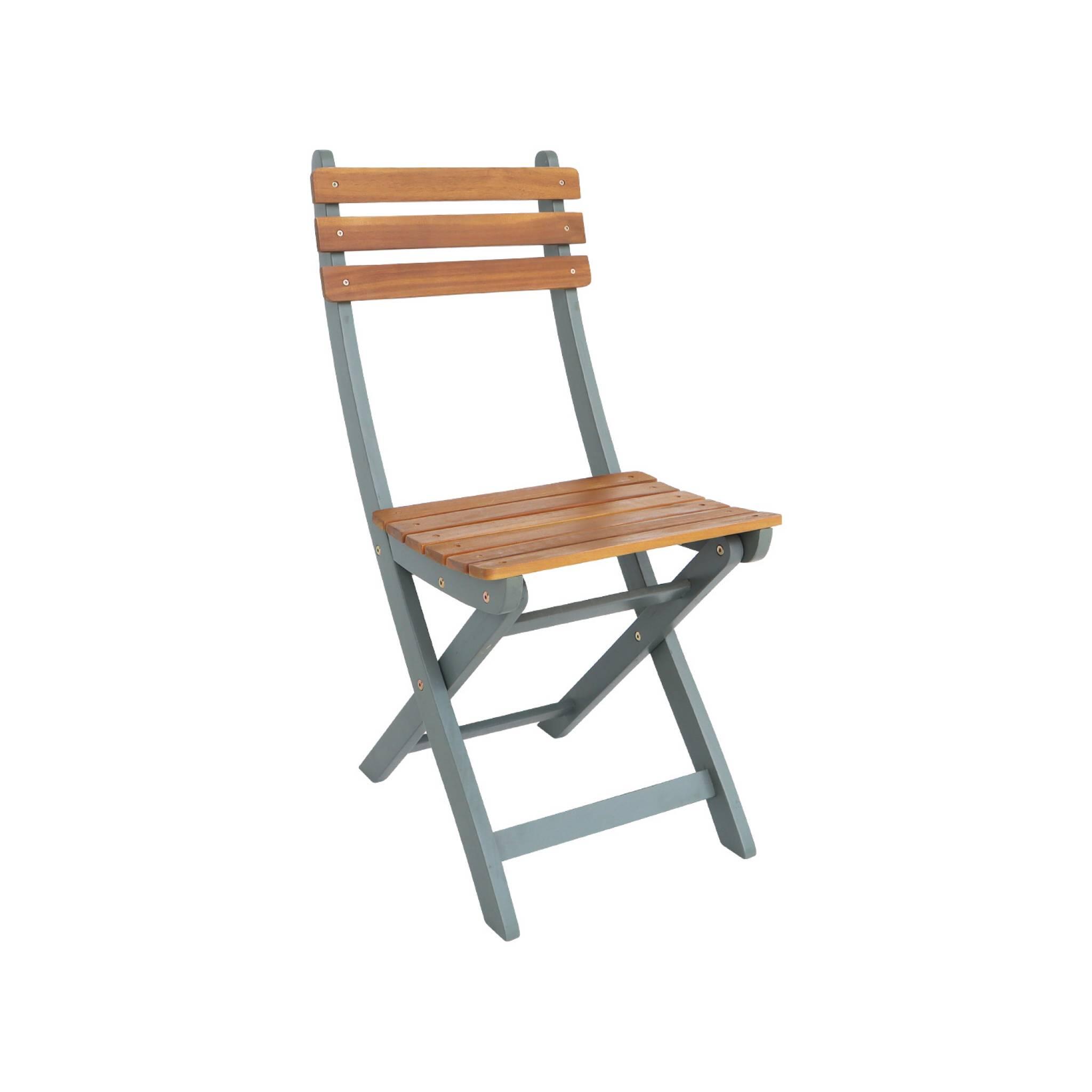 Silla de jardín plegable madera de acacia, set de 4, Verde kaki 5/5