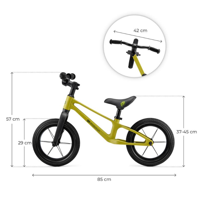 Bicicleta fara pedale Kinderkraft ETER, 12 inch,  LIME