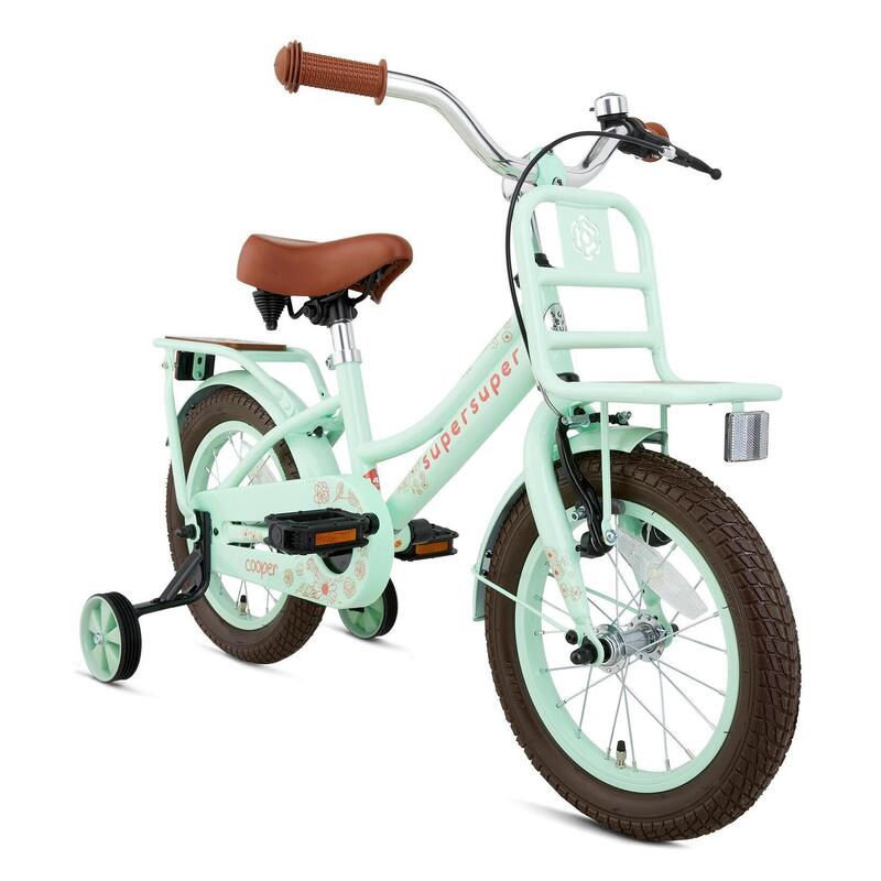 Vélo enfant SuperSuper Cooper Bamboo - 14 pouces - Vert Pistache