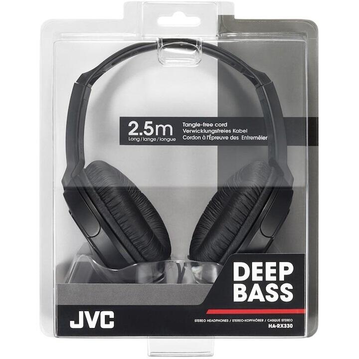 Casti audio JVC HA-RX330, Cu Fir, Over-Ear, negru