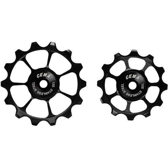 Pulegge cambio Cema RVS per SRAM AXS + XPLR 12V nero.
