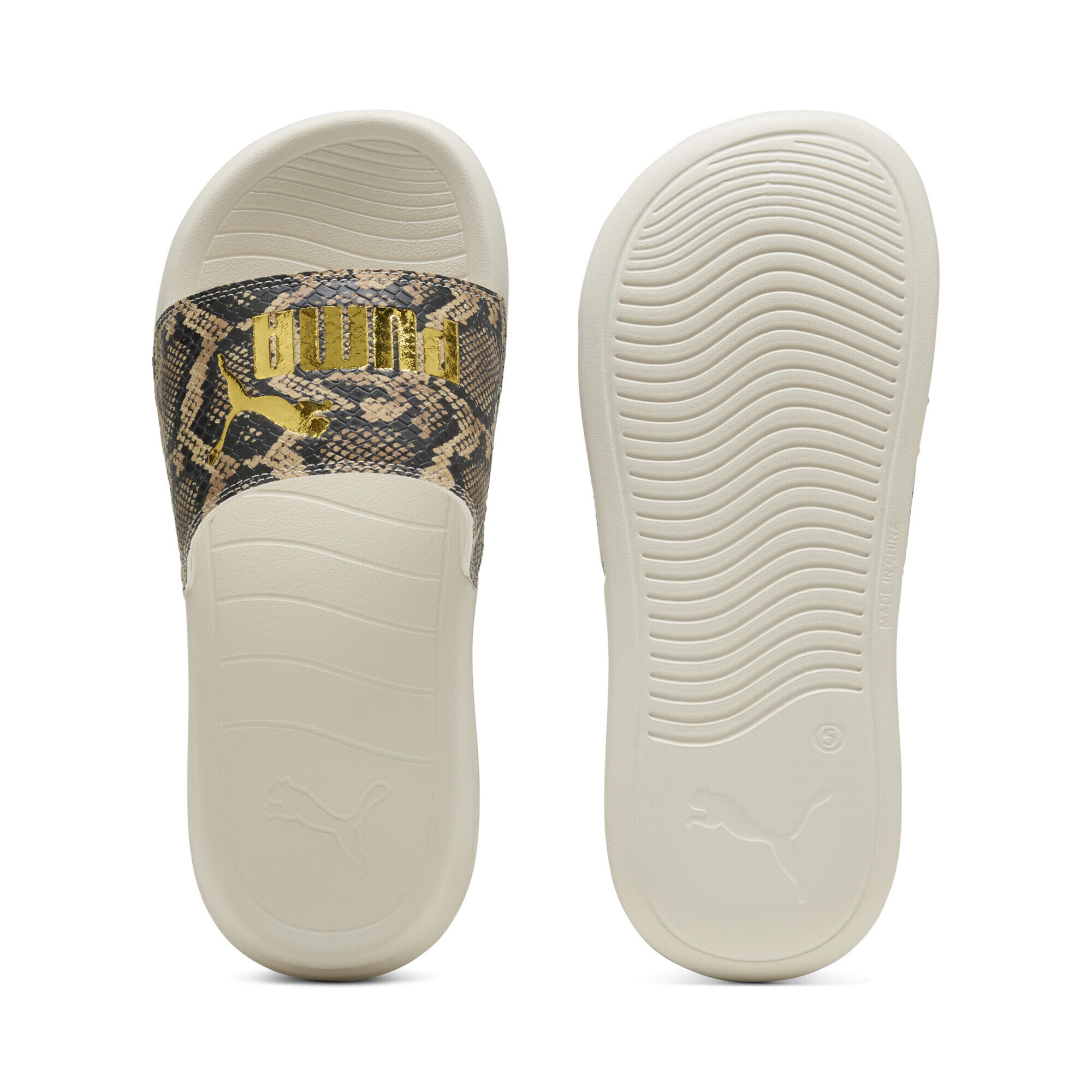 Claquettes Popcat 2.0 Snake Chic Femme PUMA Alpine Snow Gold White 3/7