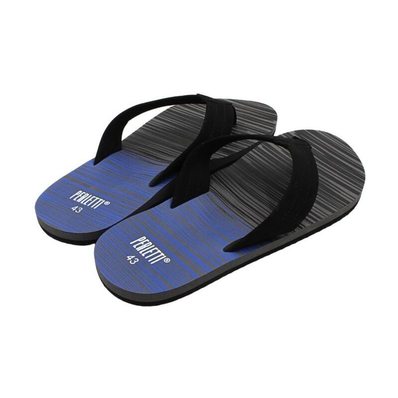 Șlapi flip-flop bărbați, Perletti, negru cu albastru, 41 EU