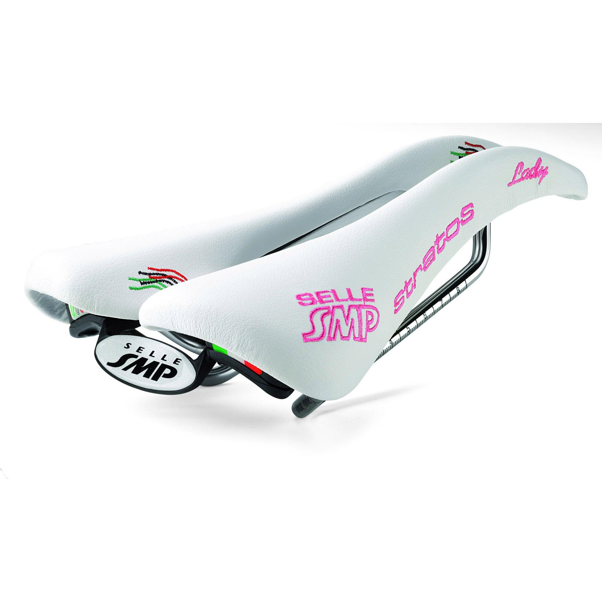 SELLE SMP Selle SMP Stratos Lady - Sella bianca in pelle, 260 g.