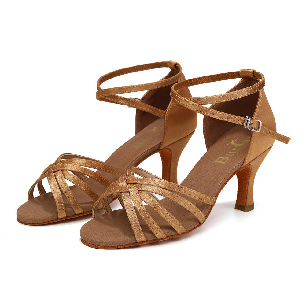 Burtan havana chaussures de danse de salon, salsa nue, 7 cm 4/7