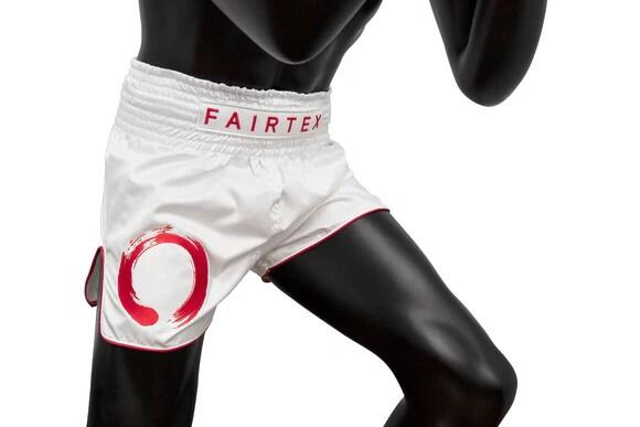 Spodenki Muay Thai ENSO Fairtex BS1918 Białe/Czerwone M 4/6
